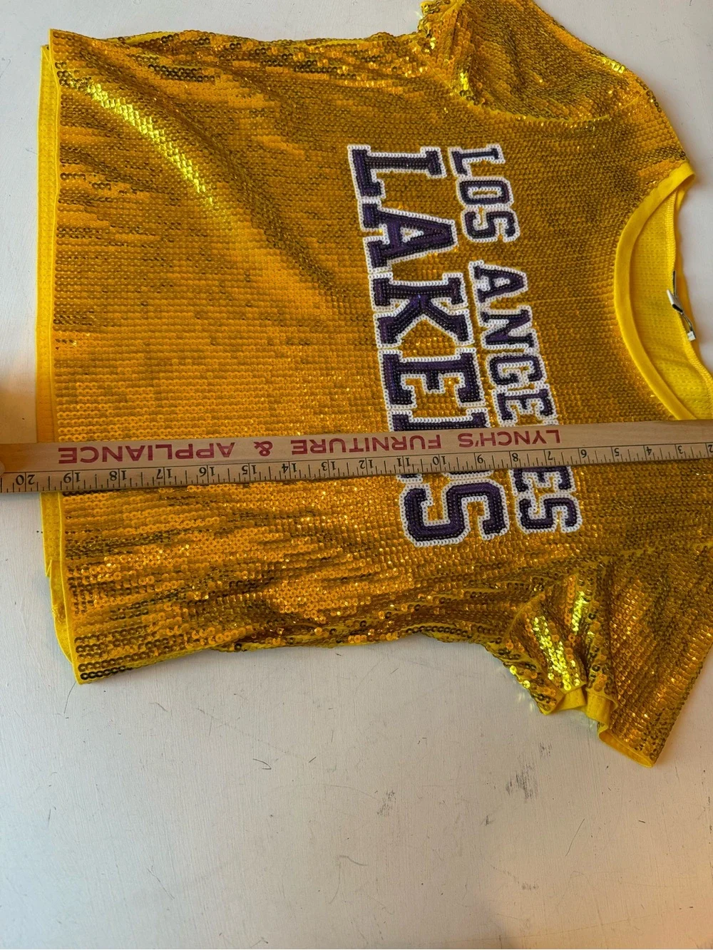 Los Angeles Lakers Gold Sequin women’s tee